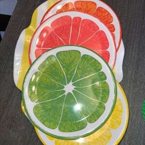 The Spring Shop Citrus Party Plates - Green, Red, Yellow